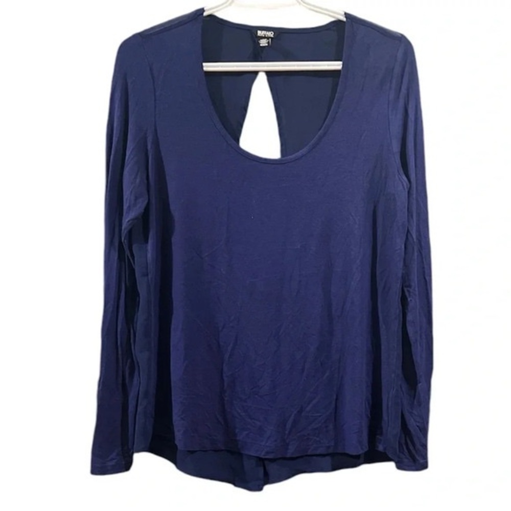 Long sleeve navy blue top with open style back. Buffalo, size Medium.